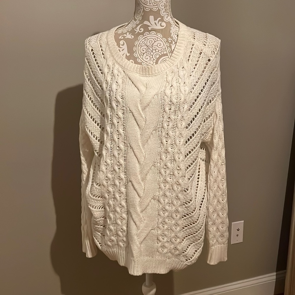 Express white knit sweater